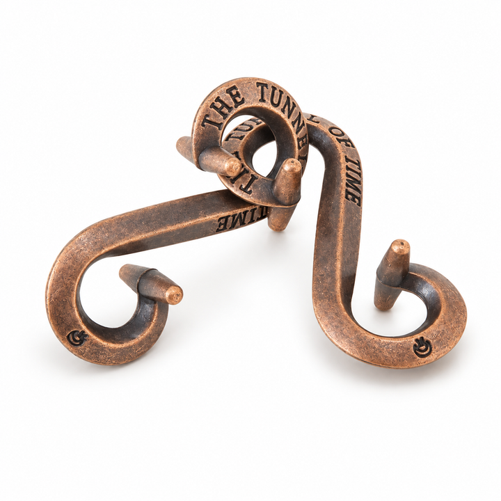 S Lock Bronze-Tone Metal Puzzle — S Lock
