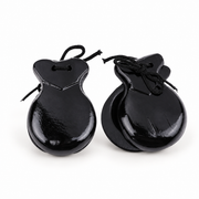Wooden Castanets with Cords, Pair — Black