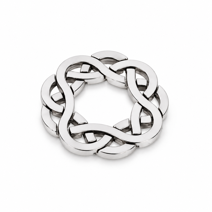 Silver-Tone Braided Ring Metal Disentanglement Puzzle
