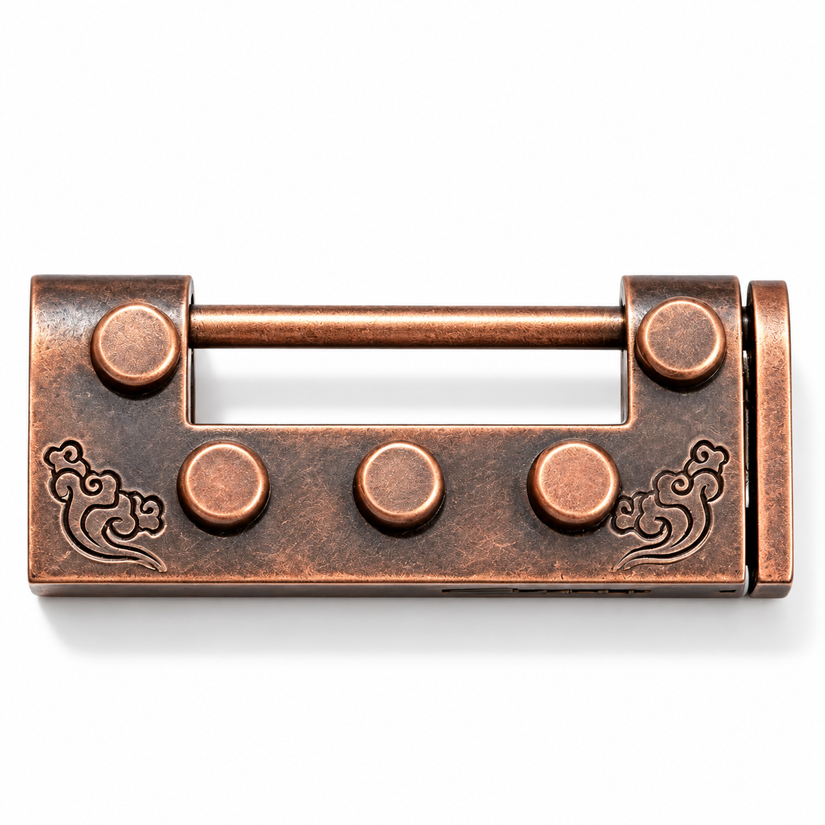 Ruyi Lock Bronze-Tone Sliding Metal Brain Teaser Puzzle