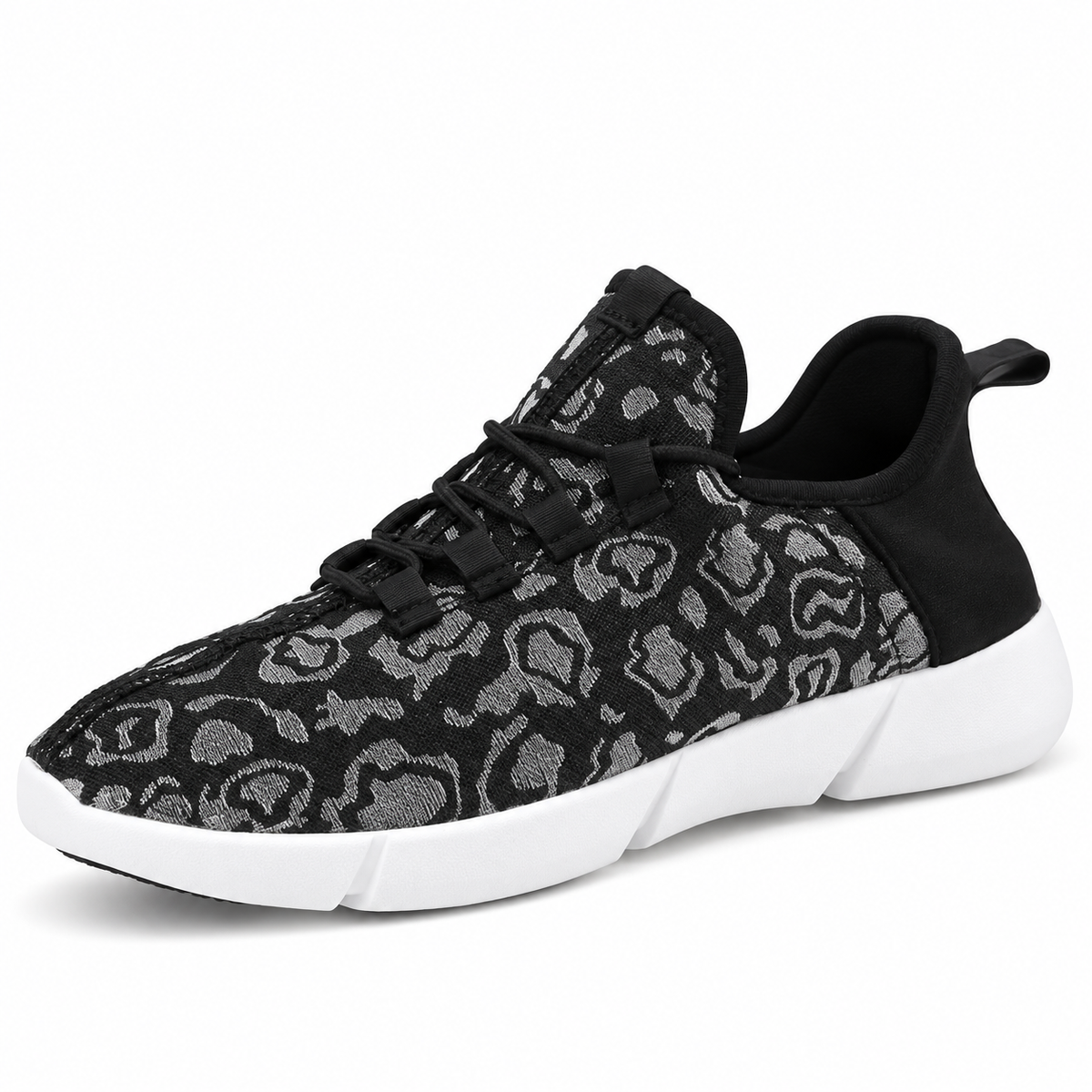 Black fiber-optic sneaker, unlit appearance