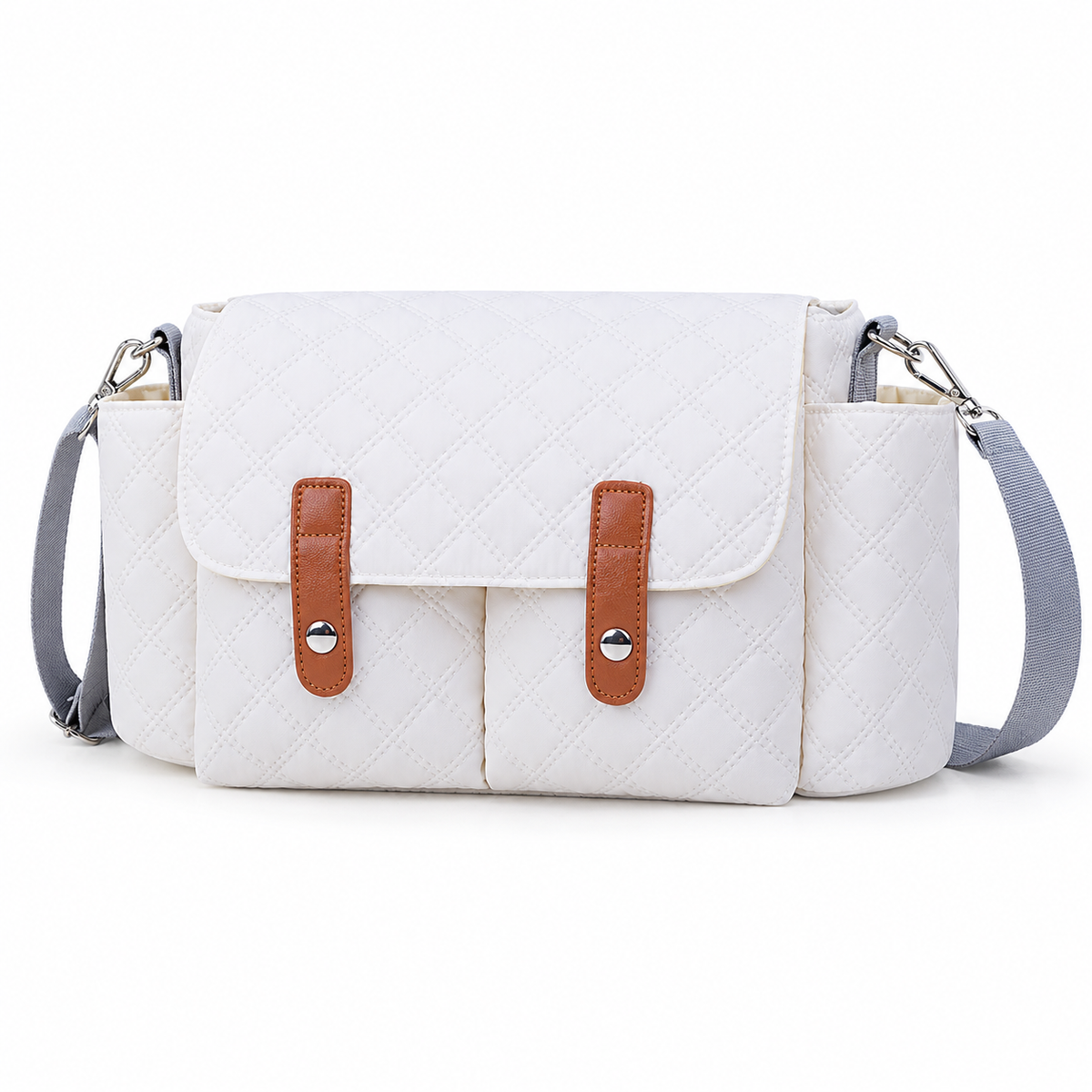 Quilted stroller organizer bag — Beige