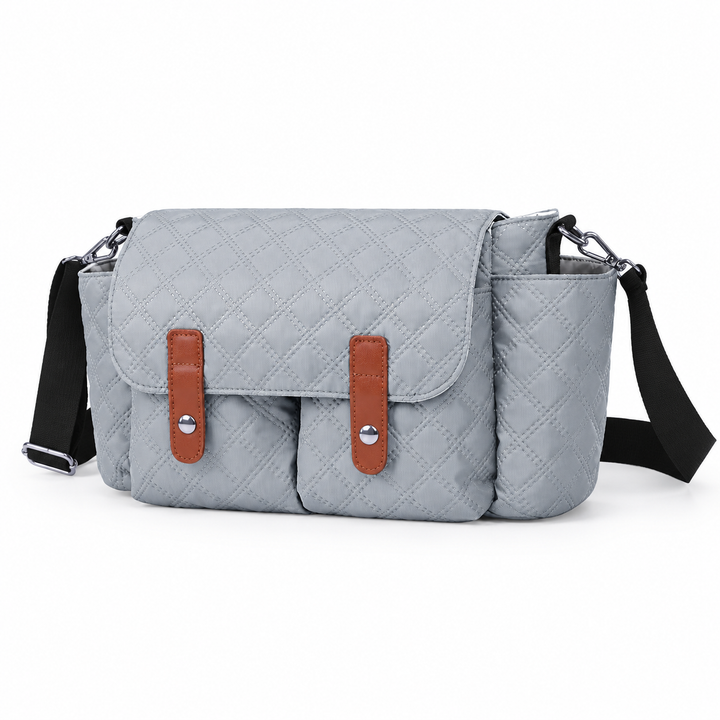 Quilted stroller organizer bag — Gray
