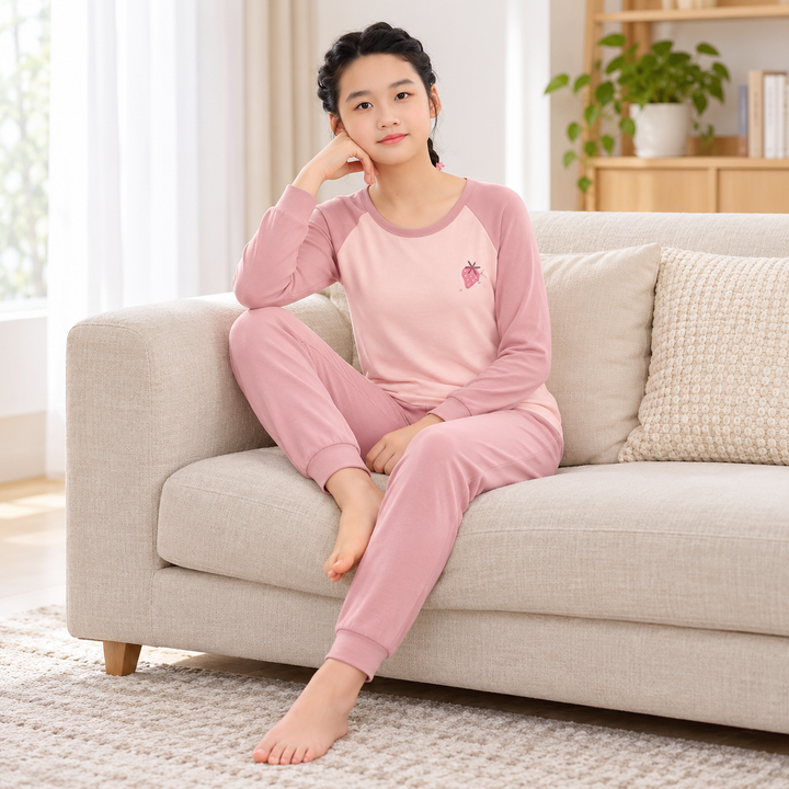 R-23 pink long-sleeve pajama set