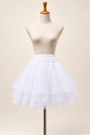 Short white layered tulle petticoat, option white 2