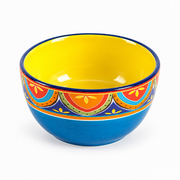 Bohemian Floral Ceramic Bowl — 4 or 6 Inches, 1 Piece