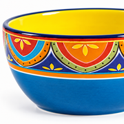 Bohemian Floral Ceramic Bowl — 4 or 6 Inches, 1 Piece