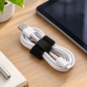 Black Reusable Hook-and-Loop Cable Tie, 9 cm