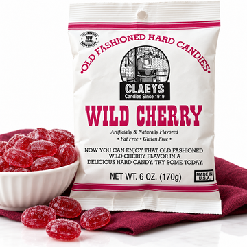 Claeys Old Fashioned Wild Cherry Hard Candy — 6 oz (170 g) — hero view