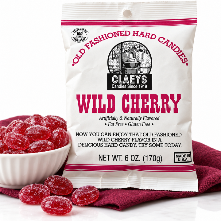 Claeys Old Fashioned Wild Cherry Hard Candy — 6 oz (170 g) — hero view