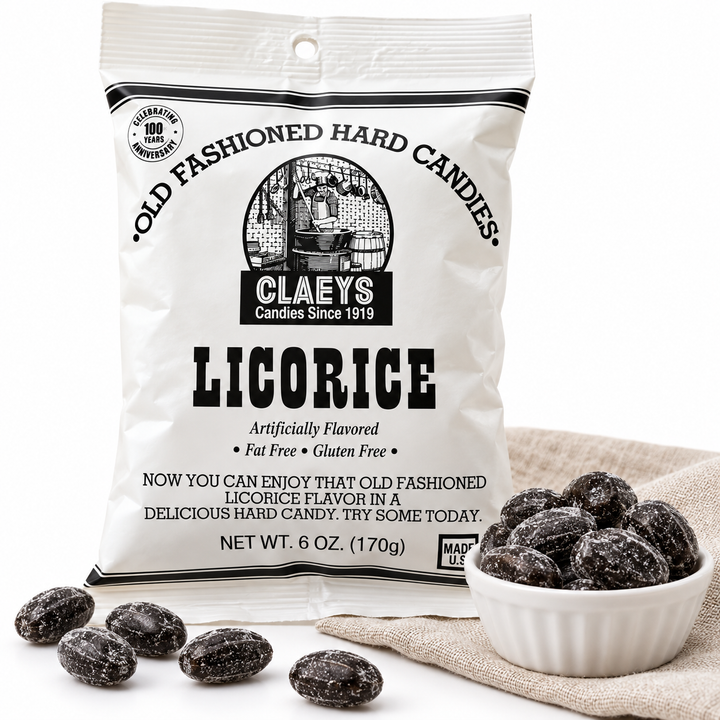 Claeys Old Fashioned Licorice Hard Candy — 6 oz (170 g) — hero view