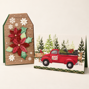 Poinsettia & Christmas Truck Gift Card Holders — Set of 2 — detail view