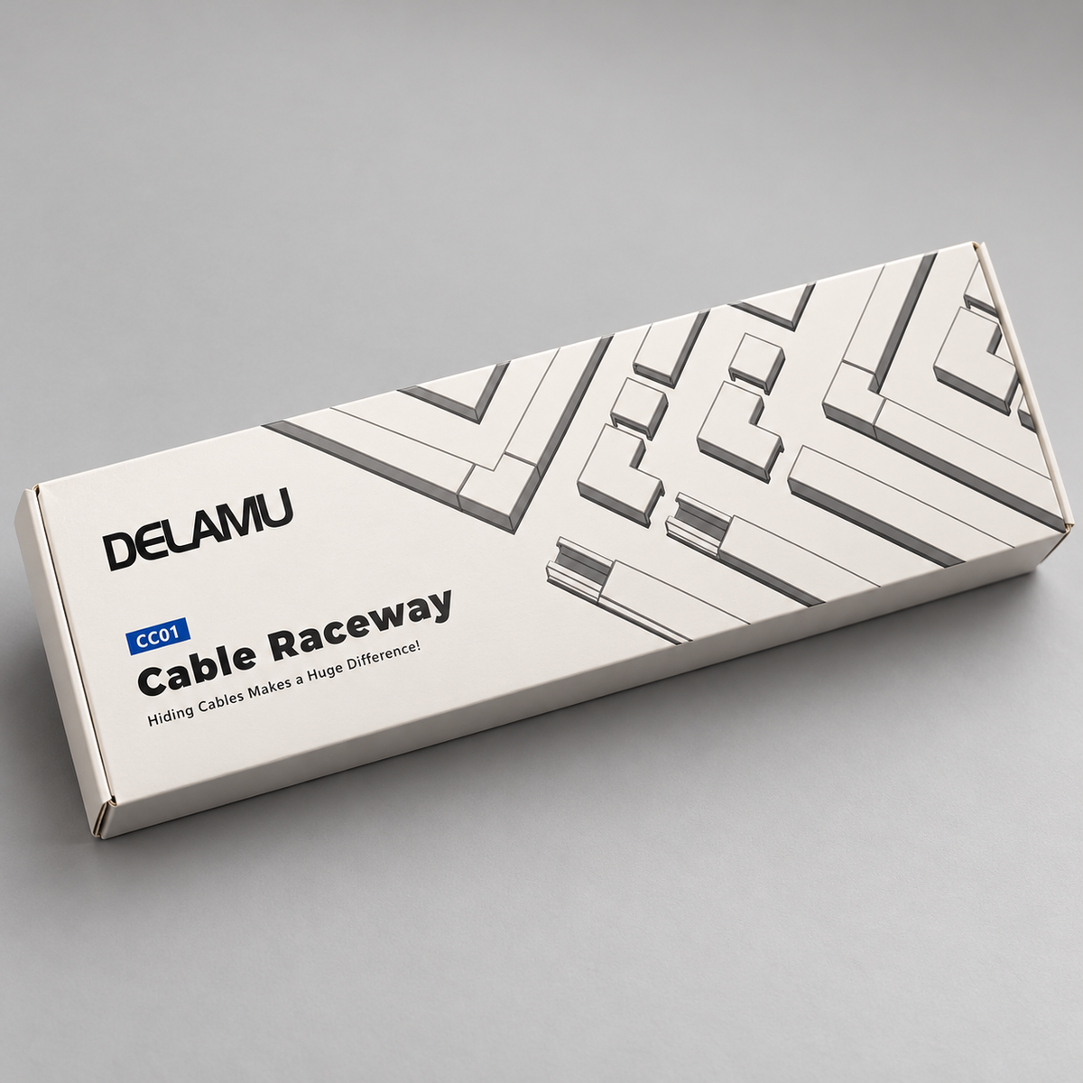 DELAMU CC01 Cable Raceway Kit — Gray — detail view
