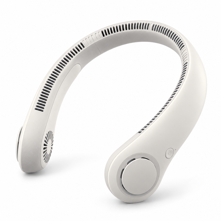 JISULIFE Life3 Rechargeable Neck Fan — White — hero view