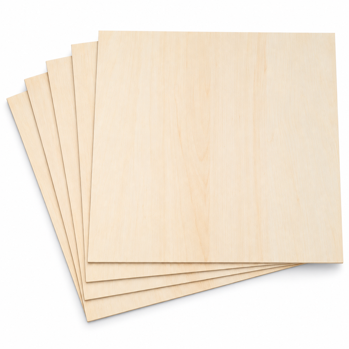 Unfinished basswood sheets — five-sheet pack
