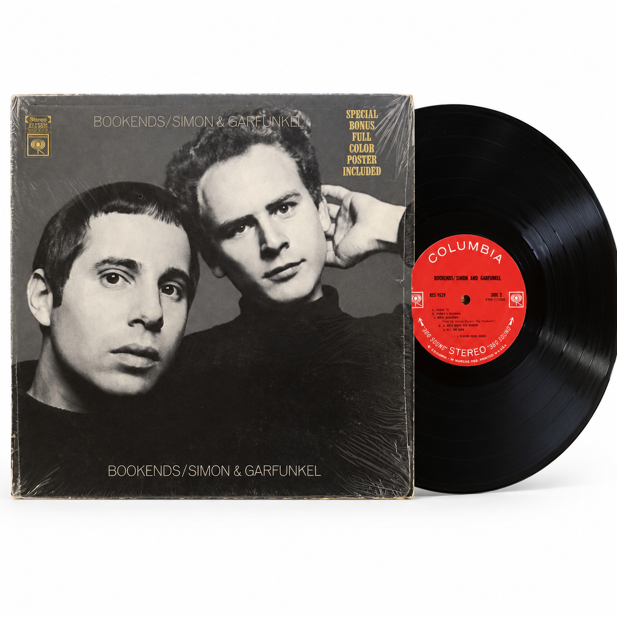 Simon & Garfunkel — Bookends Vinyl LP with Bonus Poster, Columbia KCS 9529 — studio view