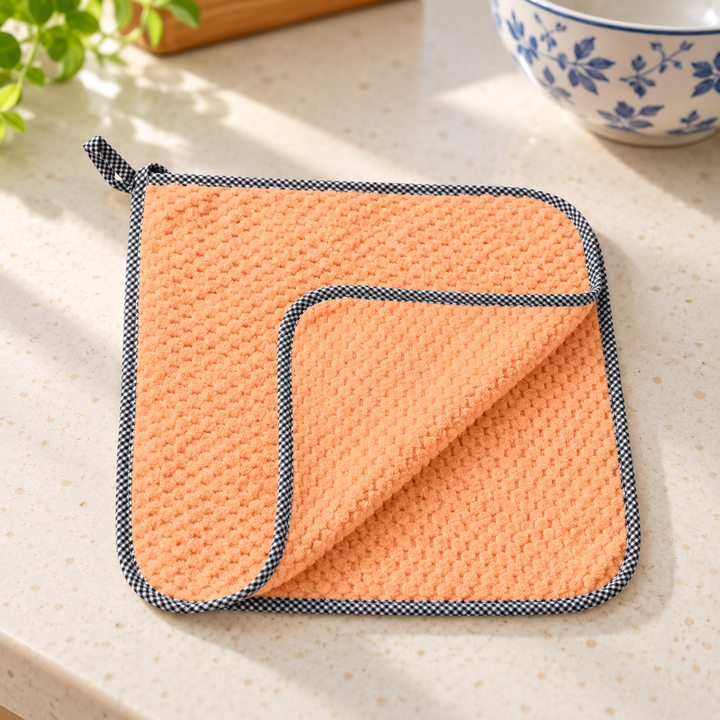 Free Gift — Orange Microfiber Kitchen Cleaning Cloth, 25×25cm
