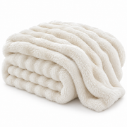 Polyester Plush Faux-Fur-Style Throw Blanket — Selected Color and Size