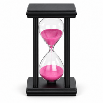 Wooden-Frame Sand Hourglass — Approximate 30-Minute, Black, 1 Piece