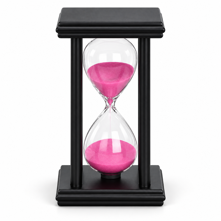 Wooden-Frame Sand Hourglass — Approximate 30-Minute, Black, 1 Piece