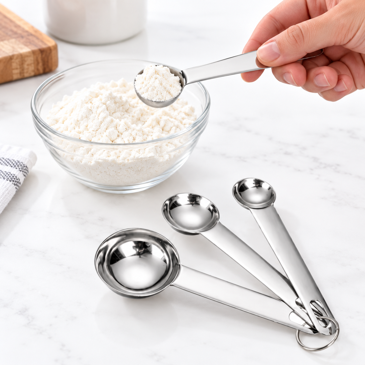 Stainless Steel Measuring Spoons — Selected 4-, 6- or 8-Piece Set
