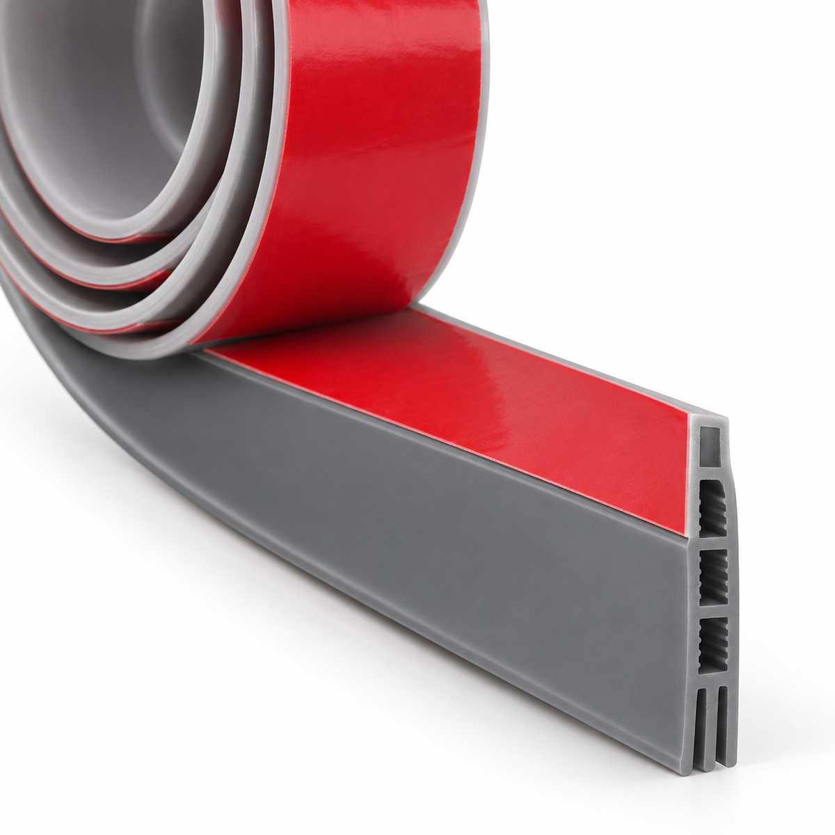 Self-Adhesive Silicone Door Draft Seal — 1 m Roll, Selected Color