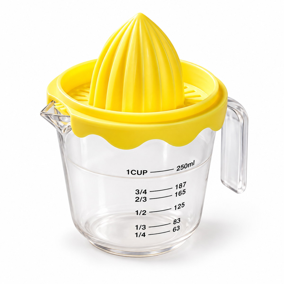 Manual Citrus Reamer with Measuring Jug — Yellow, 1 Piece