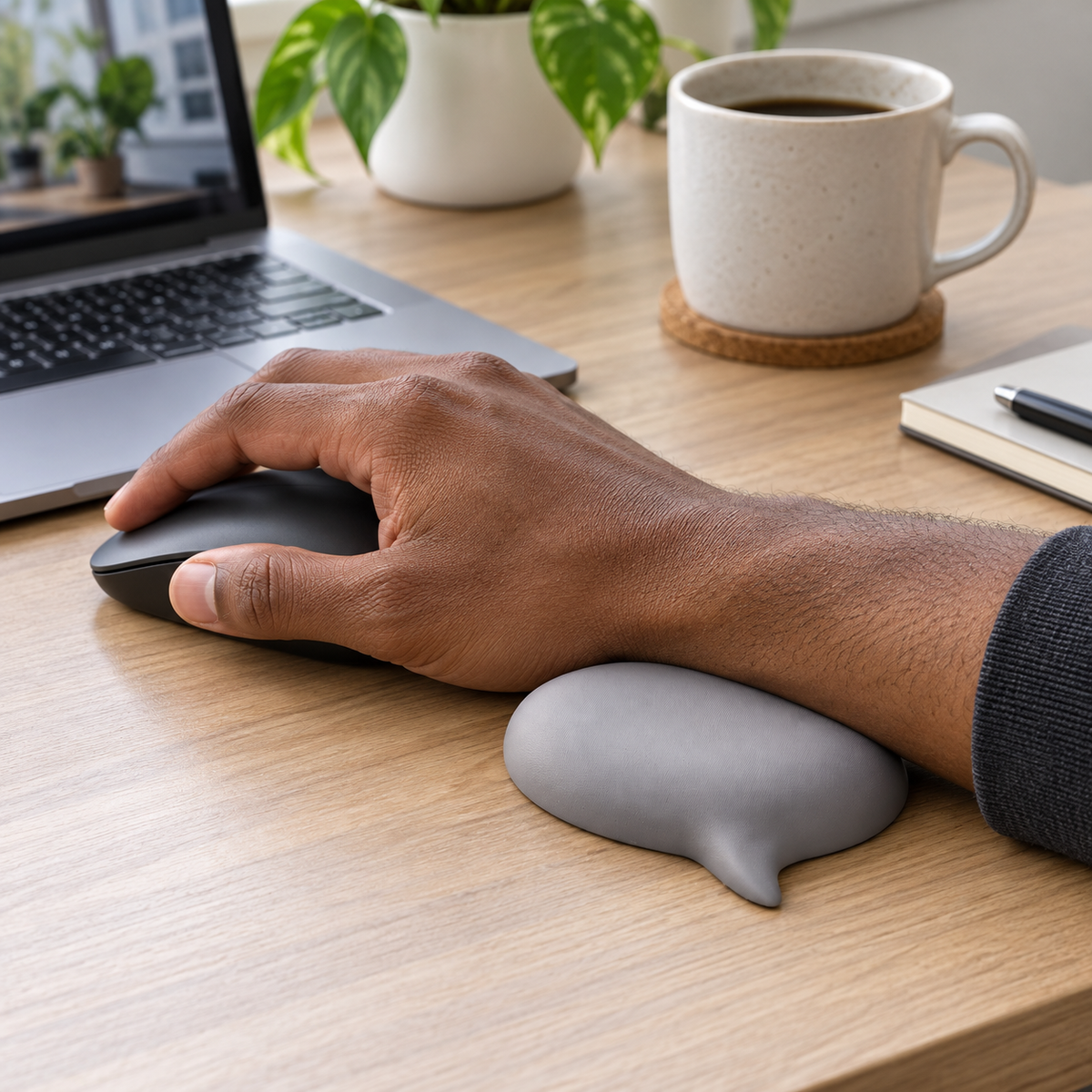 Chat-Bubble Silicone Mouse Wrist Rest — 1 Piece, 12 × 9 × 1.8 cm