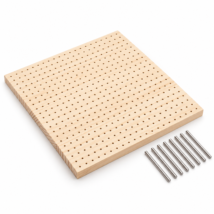 Wooden Crochet Blocking Board with Pins — 10, 20 or 30 cm
