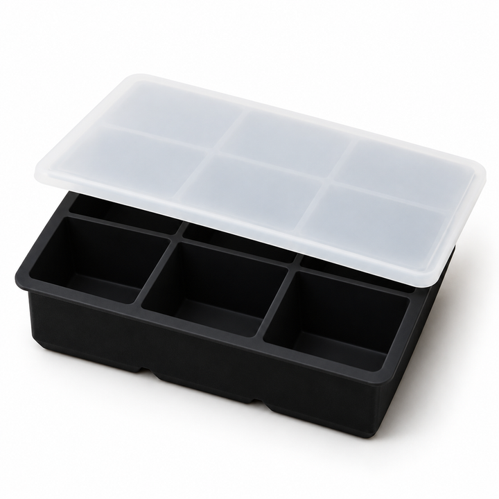 Black Silicone Ice Cube Tray — 1 Piece, 4 / 6 / 8 / 15 Cavities