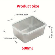 Stainless Steel Food Storage Containers with Lids — Set of 6, 600 mL Each