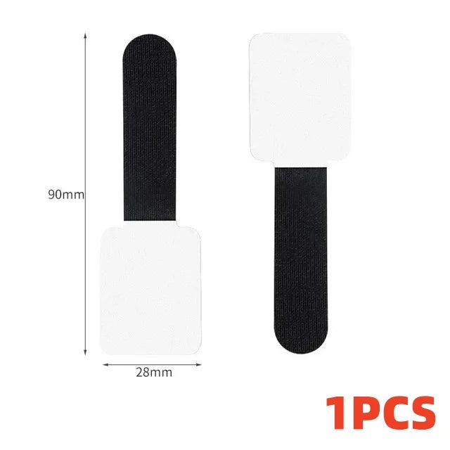 Black Reusable Hook-and-Loop Cable Tie, 9 cm