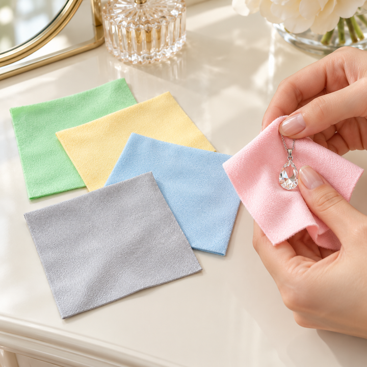 Microfiber Jewelry & Lens Cleaning Cloths, 5-Piece Set, 10 × 10 cm