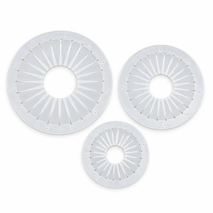 Plastic Ribbon Rosette Maker Templates — 3 Pieces, 9/12/15 cm