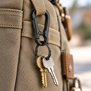 Zinc Alloy Carabiner Keychain with Split Ring — 1 Piece