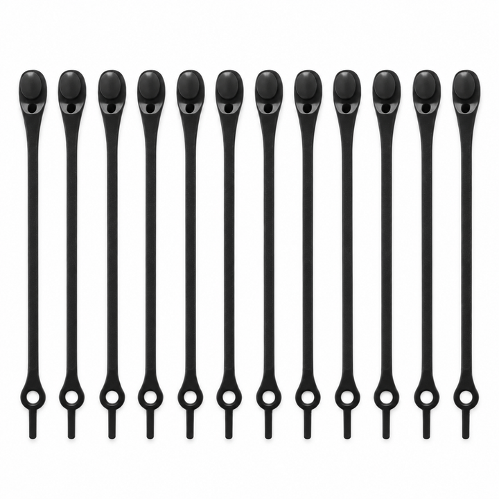 Elastic Silicone No-Tie Shoelaces — 12 Pieces