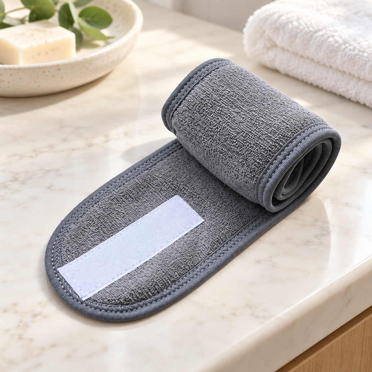 Free Gift — Gray Adjustable Spa Headband, 54 × 9.3 cm