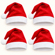 Red Santa hats, pack of 4 — pack contents
