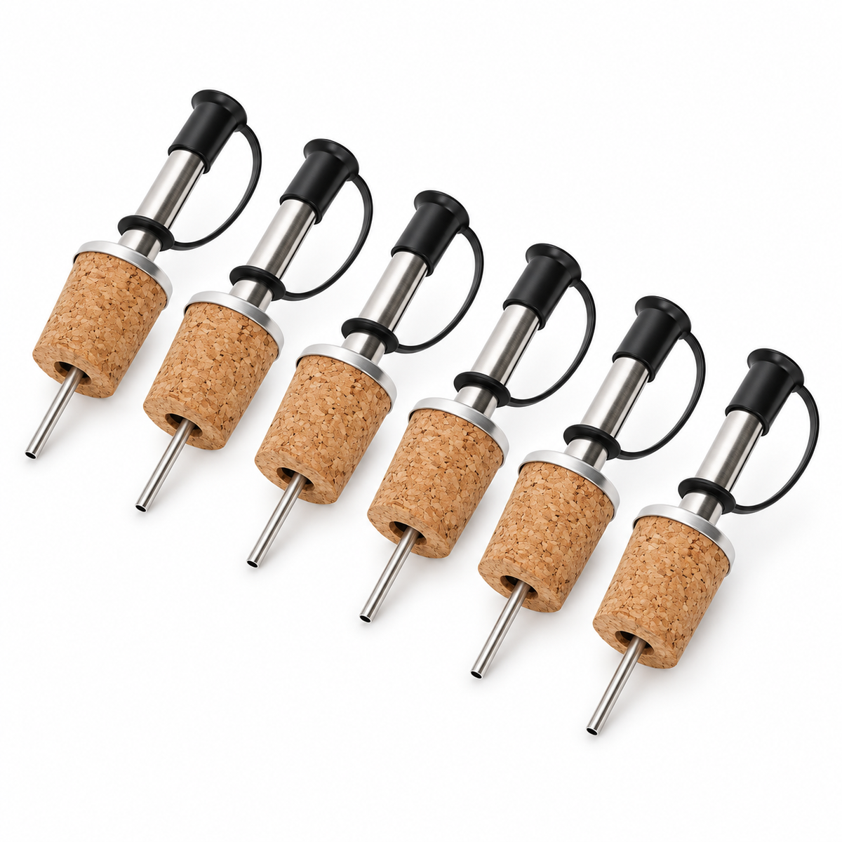 6-Piece Stainless Steel Bottle Pourer Set