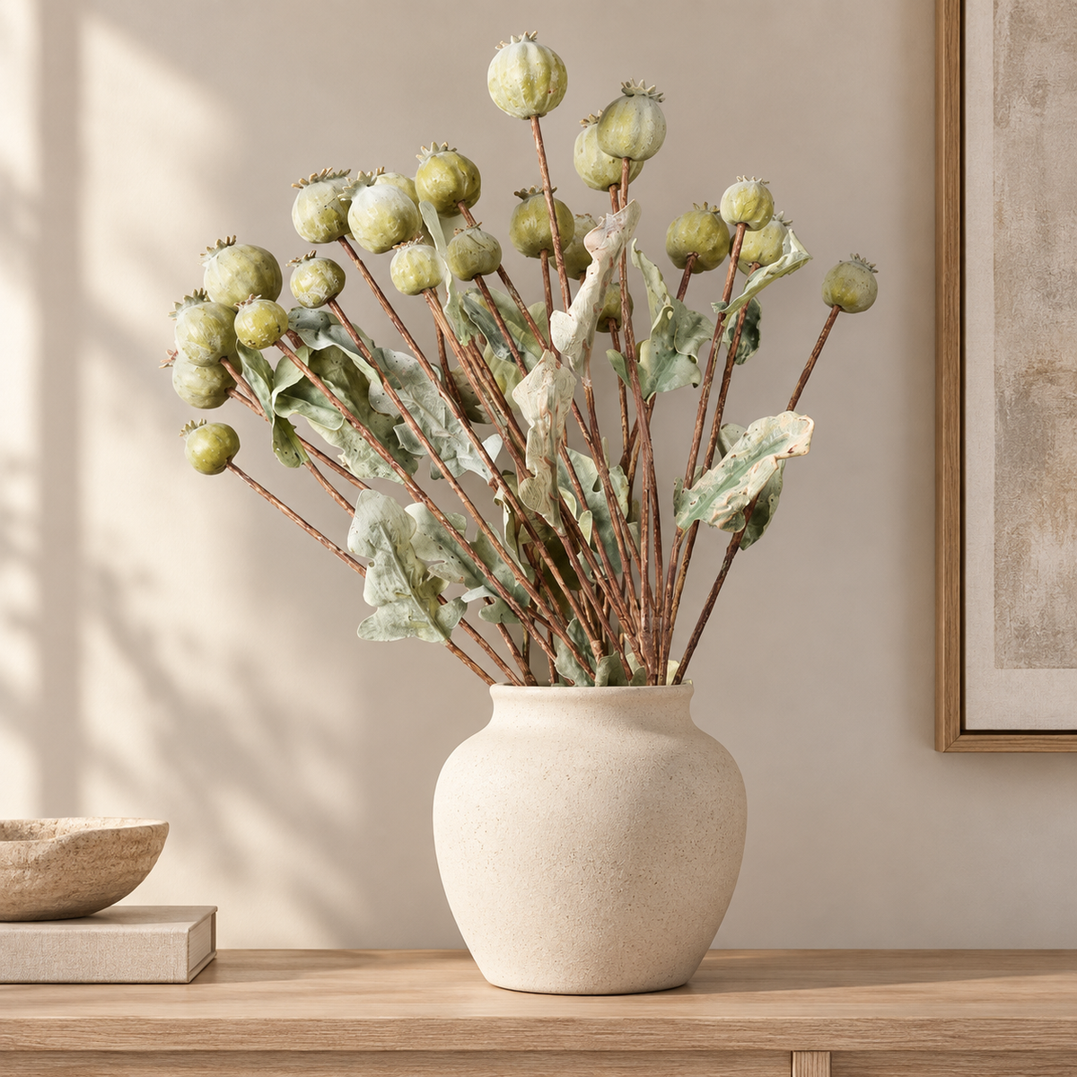 Artificial Seed-Pod Decorative Stem — 1 Piece, Selected Color