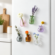 Mini Glass Vase Refrigerator Magnet Set