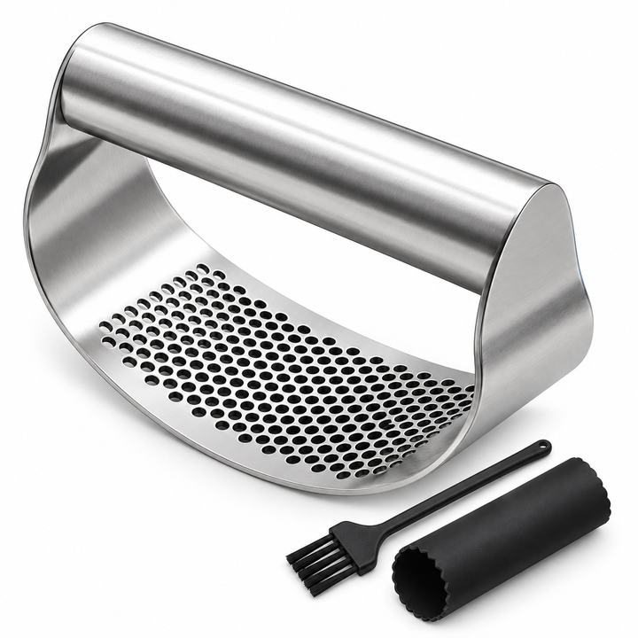 Stainless Steel Garlic Rocker Press – product image 1