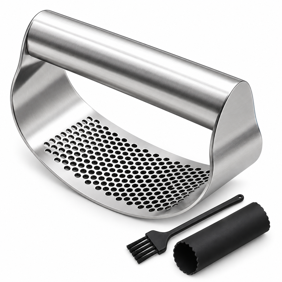 Stainless Steel Garlic Rocker Press