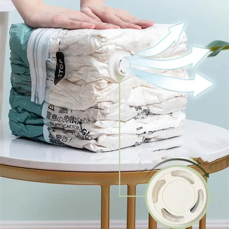 Pump-Free Vacuum Storage Bag — Flat or Cubic, Selected Size