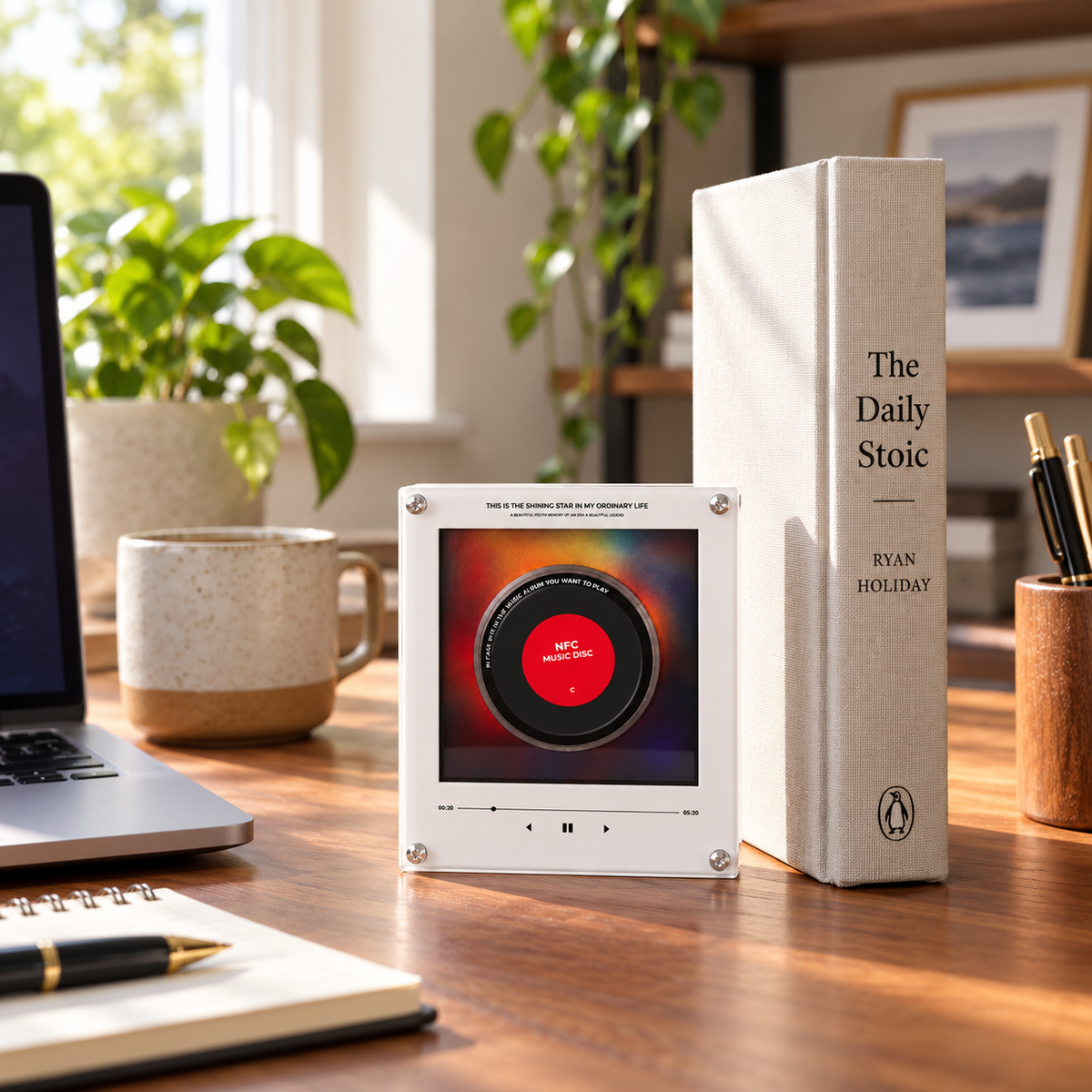 Music Fridge Magnet Player — 9-Disc NFC Set in a home setting, lifestyle scene 2