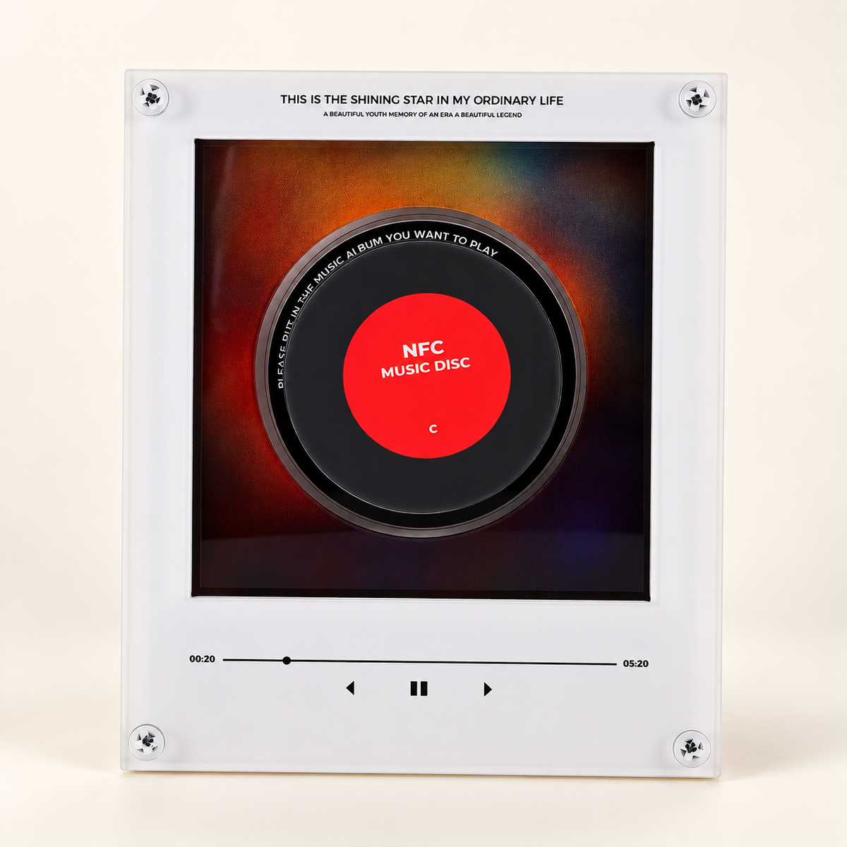 White NFC music fridge magnet player