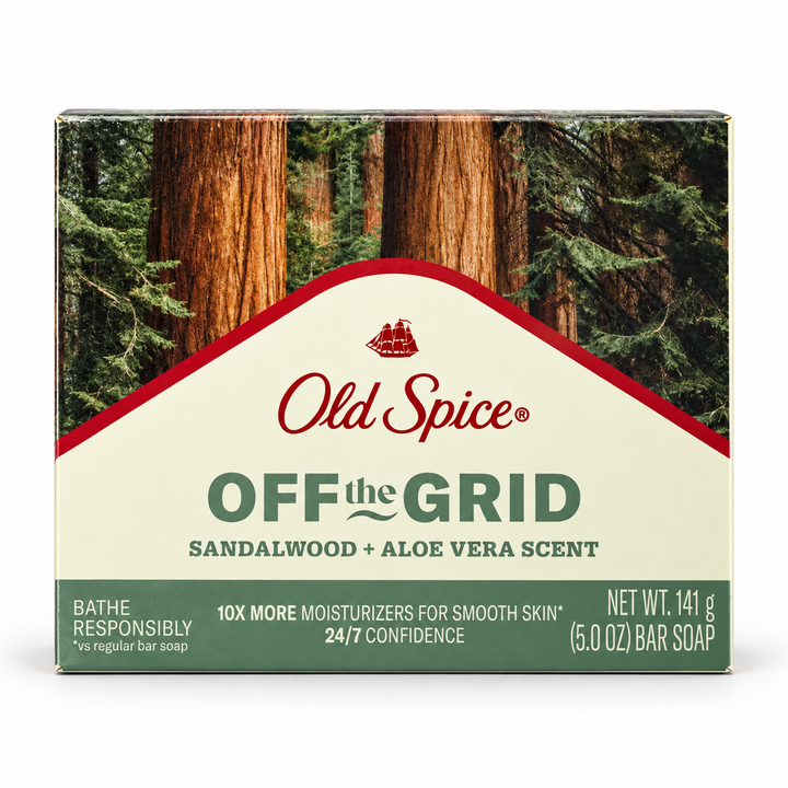 Old Spice Off the Grid Bar Soap — Sandalwood & Aloe Vera Scent, 5 oz