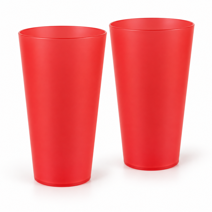 Reusable Drinking Cups — Red, Set of 2