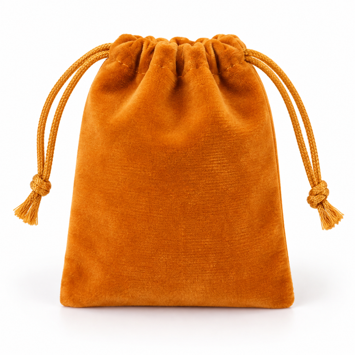 Orange Velvet Drawstring Jewelry Pouch — 1 Pouch