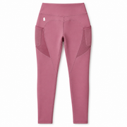 rose pink mesh-pocket activewear leggings — studio view